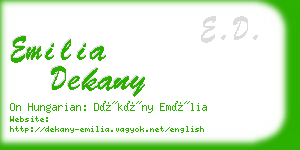 emilia dekany business card